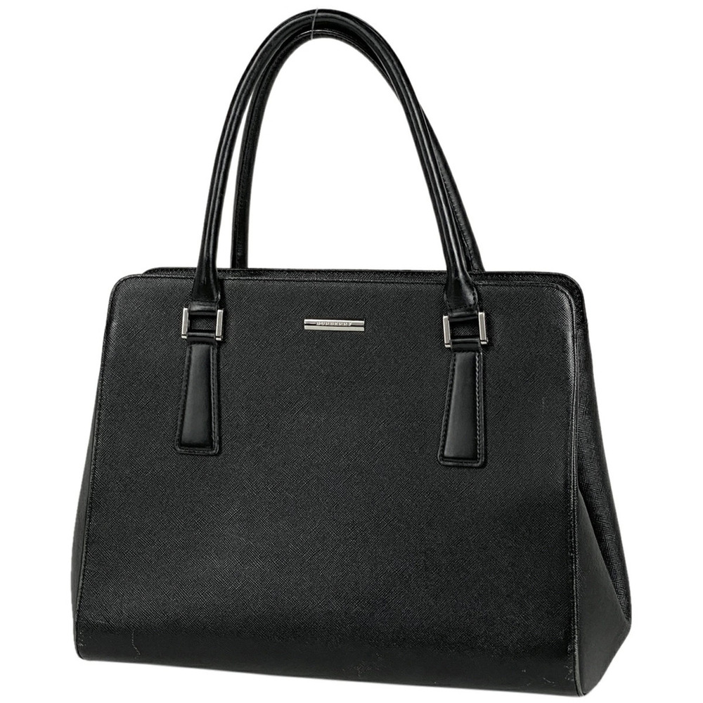 Burberry logo handbag leather black